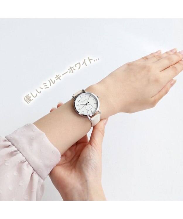 Mother garden しろたん 合皮 腕時計 《ホワイト/ブラック》 ホワイト