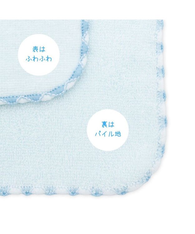 Mother garden しろたん ミニタオル 《洗顔柄》もこもこアワー ライトブルー