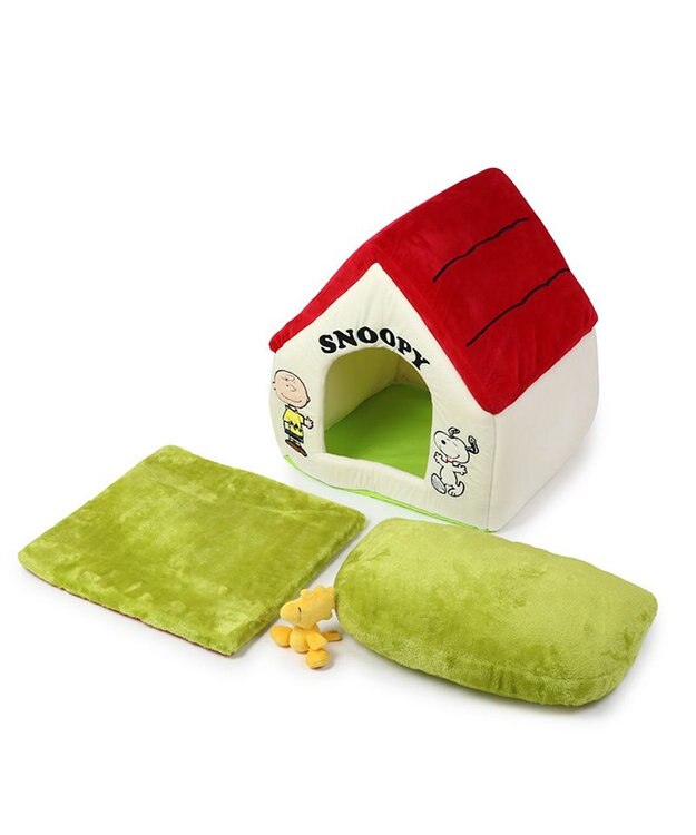 PET PARADISE スヌーピー お庭付き赤い屋根の 折り畳みハウス【大】 赤