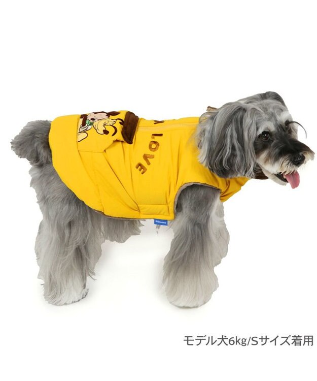 PET PARADISE ディズニー ミッキーマウス 襟付き 綿入れ ベスト 小型犬 イエロー