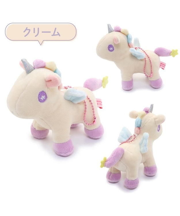 Mother garden ユニコーン ぷにもちキーホルダー 《ピンク / クリーム / ミントブルー》 11cm 【単品】 クリーム