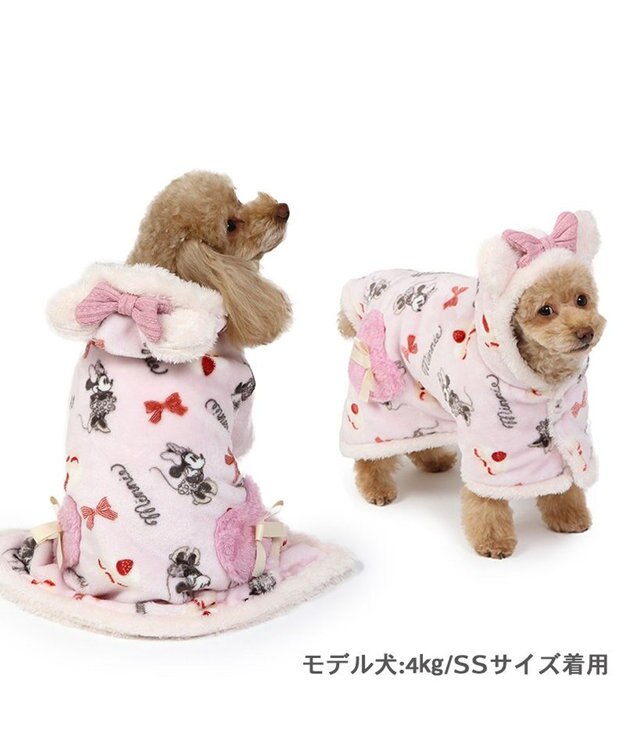 PET PARADISE ディズニー ミニー 着る毛布 《ケーキ柄》 小型犬 ピンク