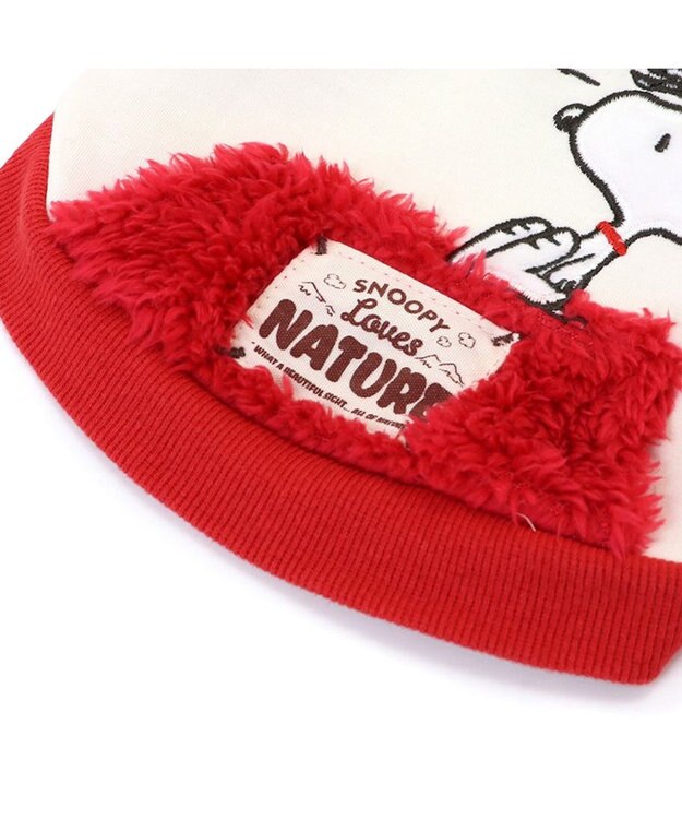 PET PARADISE スヌーピー  ペティヒート パーカー《赤屋根柄 》中型犬 大型犬 白～オフホワイト