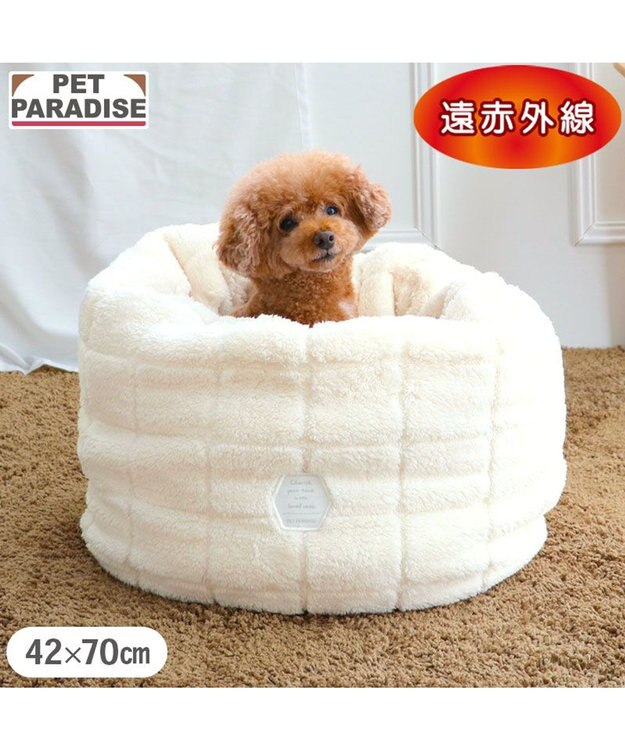 PET PARADISE ペットパラダイス マシュマロ ボア 筒型寝袋 Ｍ ホワイト