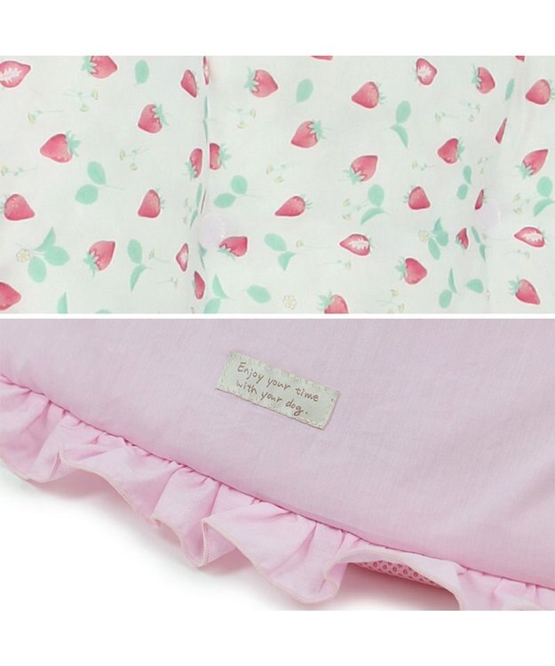 PET PARADISE ペットパラダイス クール カートクッション  《いちご＆お花柄》 いちご＆お花