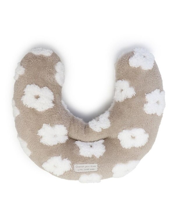 PET PARADISE ペットパラダイス 遠赤外線 ボアピロー 《お花柄》 ベージュ