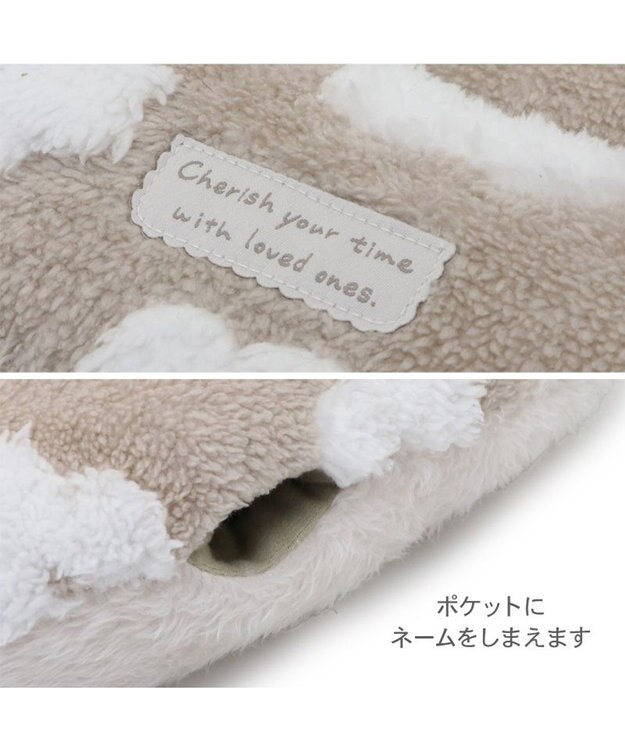 PET PARADISE ペットパラダイス 遠赤外線 ボアピロー 《お花柄》 ベージュ