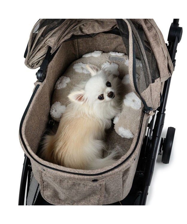 PET PARADISE ペットパラダイス 遠赤外線 ボアピロー 《お花柄》 ベージュ