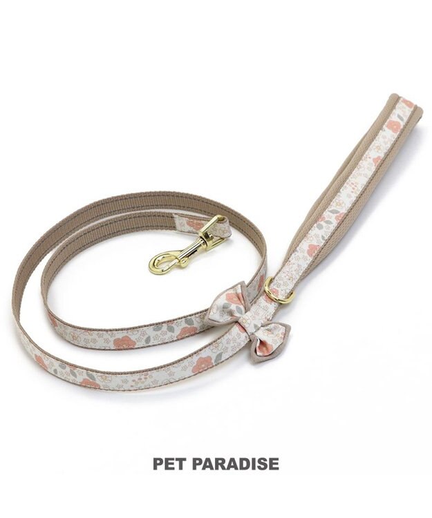 PET PARADISE 花柄 リード【ＳM】中型犬 茶系