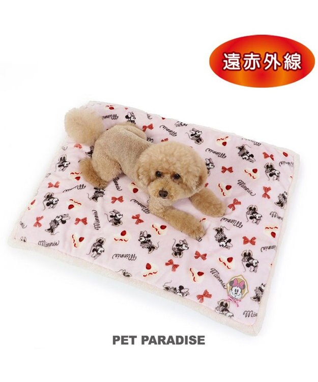 PET PARADISE ディズニーミニーマウス 遠赤外線 ボアマット 《ケーキ柄  》(80×60cm) ケーキ柄