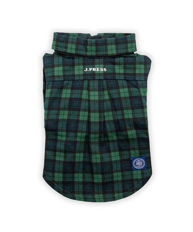 PET PARADISE J.PRESS ブラック格子 シャツ 小型犬 グリーン