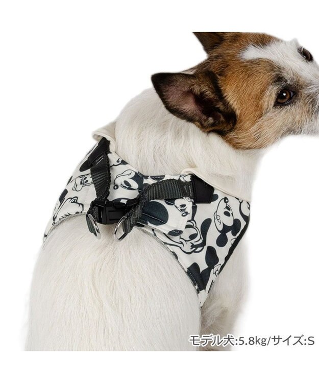 PET PARADISE ディズニー ミッキーマウス＆プルート ベストハーネス 《モノクロ》 ＳＳ ホワイト×ブラック