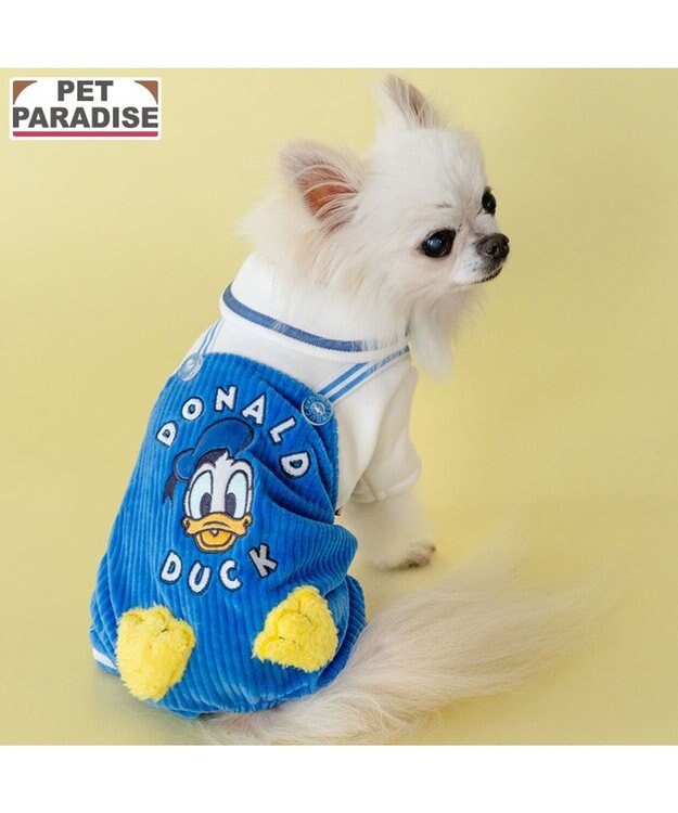 PET PARADISE ディズニー ドナルドダック マリン オーバーオール 小型犬 ブルー