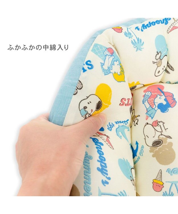 PET PARADISE スヌーピー クールカドラー 《アイス柄》 角型 LL ホワイト×ブルー