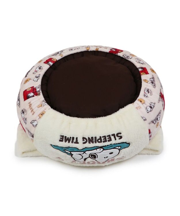 PET PARADISE スヌーピー  寝袋 丸型 《うたたね柄》 S  超小型犬 径50cm ベージュ