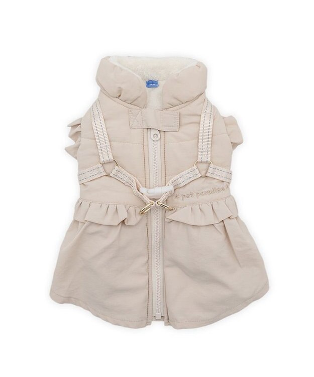 PET PARADISE ペットパラダイス アウターハーネス フリル 小型犬 ベージュ