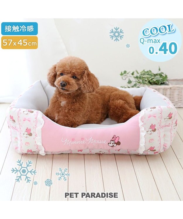 PET PARADISE ディズニー ミニーマウス 四角 クール カドラー 《レース柄》 小型犬 57×45cm M レース柄