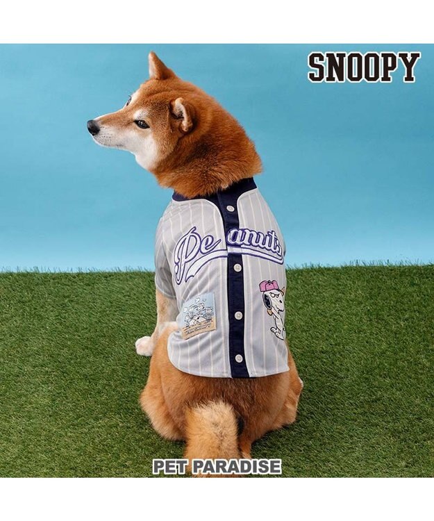 PET PARADISE スヌーピー ベースボール Ｔシャツ 《グレー》 中型犬 大型犬 グレー