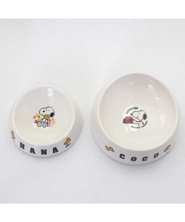 PET PARADISE 【受注生産】スヌーピー えさ皿 食器  名前と誕生日が入ります！  オーダーメイドフードボウル【小】 0