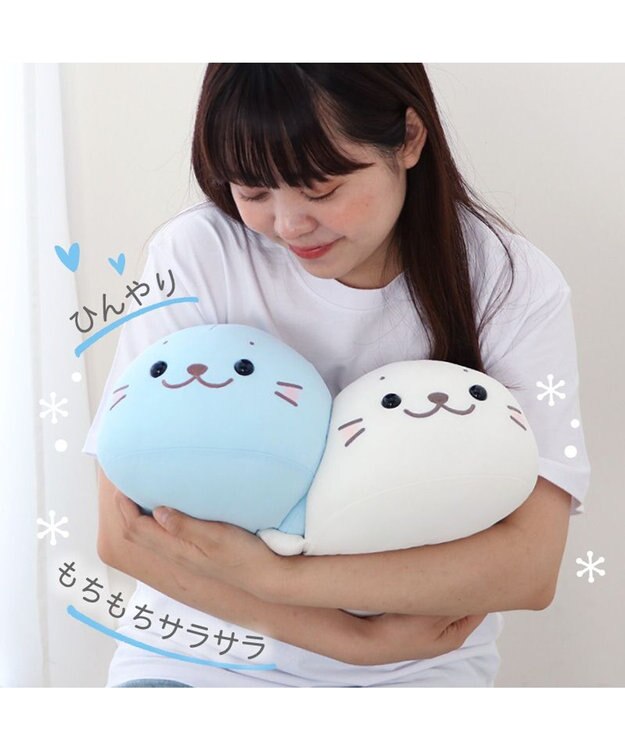 ホワイトぬいぐるみ 笑顔キャラクター 約10cm しろたん クール ぬいぐるみ 38cm 《アイスホワイト》 単品