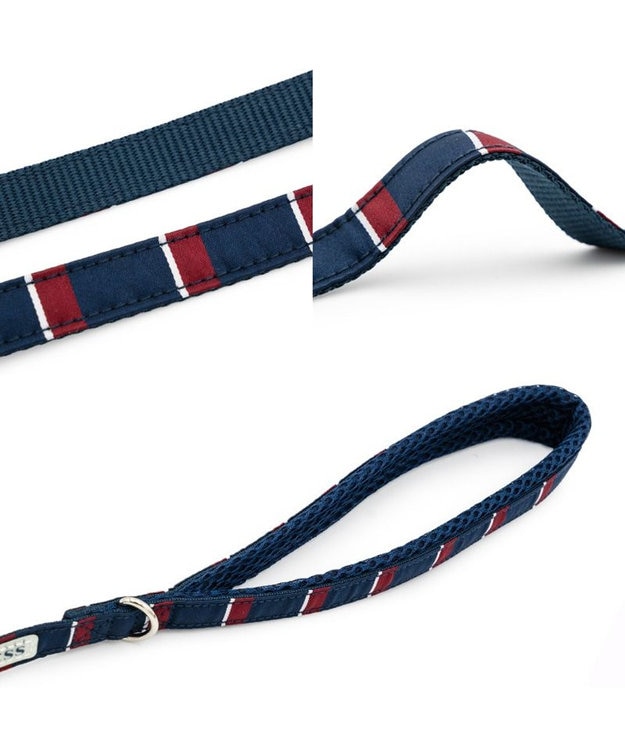 PET PARADISE J.PRESS  レジメンタル ハーネス&リード 小型犬 3S ネイビー×レッド