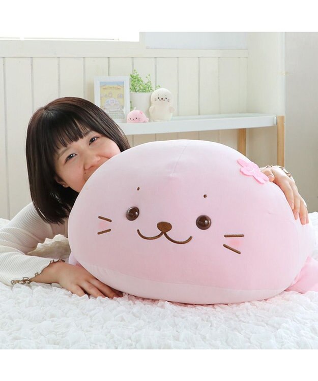 Mother garden しろたん 桜色 ふわもち 抱き枕 ぬいぐるみ 大 85cm 未登録