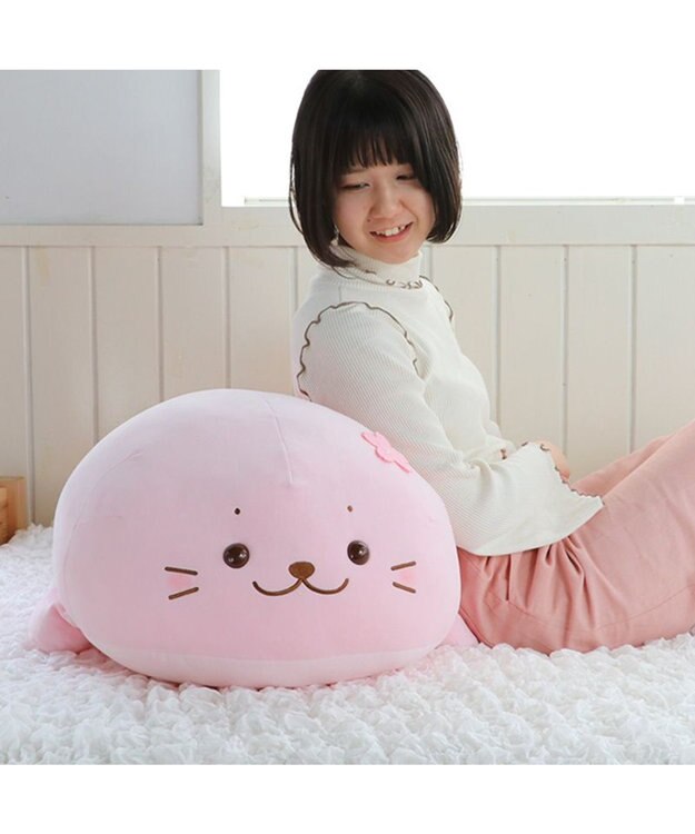 Mother garden しろたん 桜色 ふわもち 抱き枕 ぬいぐるみ 大 85cm 未登録