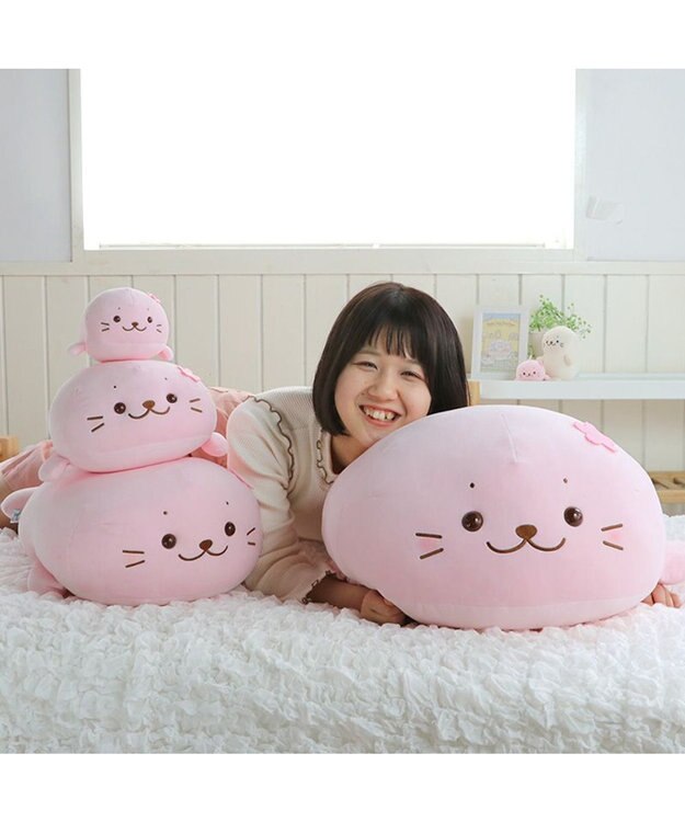 Mother garden しろたん 桜色 ふわもち 抱き枕 ぬいぐるみ 大 85cm 未登録