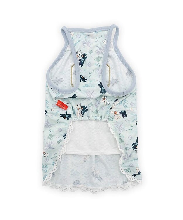 PET PARADISE リサとガスパール 接触冷感  ワンピース 《海草柄》 小型犬 ライトブルー