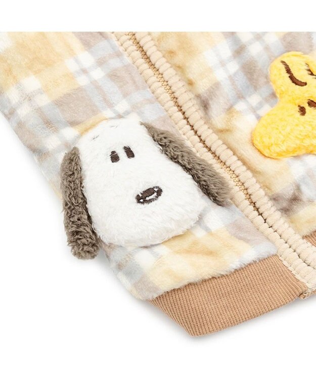 PET PARADISE スヌーピー ボア ジップベスト 《仲良し》 中型犬 ベージュ