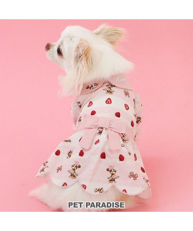 PET PARADISE ディズニー ミニーマウス ワンピース 《苺ケーキ柄》 小型犬 苺ケーキ柄