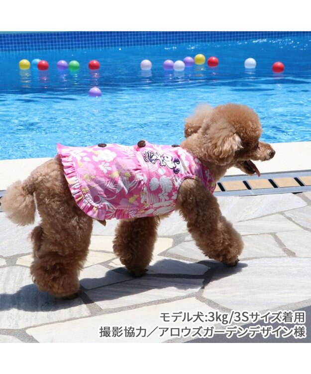 PET PARADISE スヌーピー 背中開き アロハワンピース 小型犬 ピンク