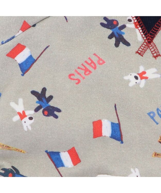 PET PARADISE リサとガスパール ロンパース 《パリ柄》 小型犬 グレー