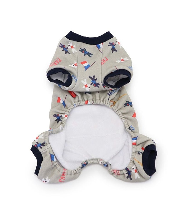 PET PARADISE リサとガスパール ロンパース 《パリ柄》 小型犬 グレー