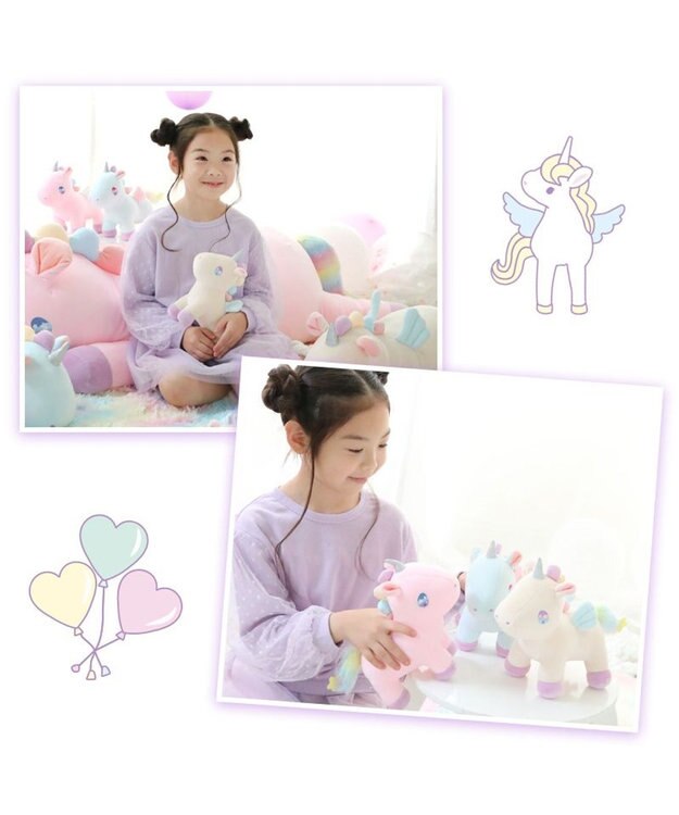 ユニコーンデザインのクマぬいぐるみ マザーガーデ ドリーム ユニコーン 抱きぐるみ 65cm / Mother