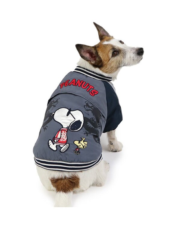 PET PARADISE スヌーピー 遠赤外線 スカジャン 《龍》 小型犬 ネイビー