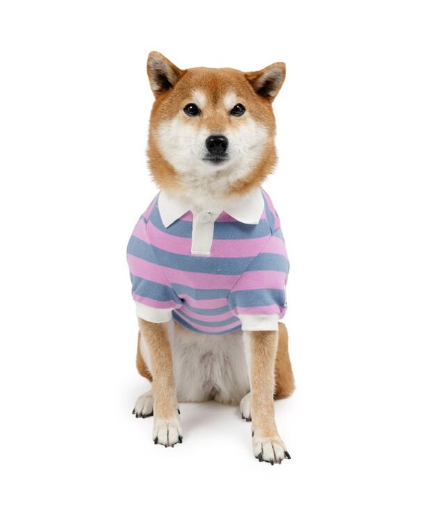 PET PARADISE スヌーピー ラガーシャツ 中型犬 大型犬 グレー×ピンク