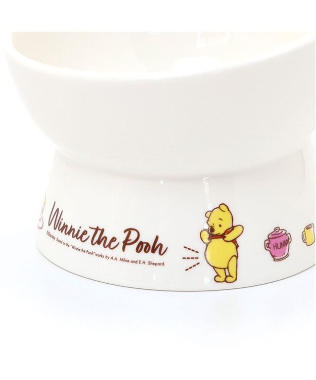 PET PARADISE ディズニー くまのプーさん 高さのある フードボウル 白～オフホワイト