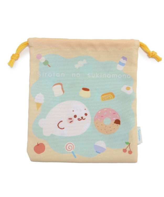 Mother garden しろたん 巾着 18×20cm 《食いしん坊柄》 【単品】 食いしん坊柄