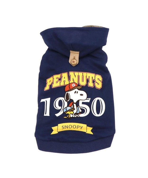 PET PARADISE スヌーピー カレッジロゴ パーカー 《ネイビー》 中型犬 ネイビー