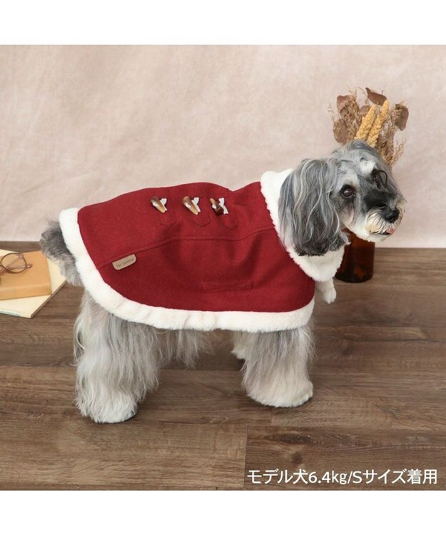 PET PARADISE ペットパラダイス  ノーブル ダッフル ポンチョ《レッド》 小型犬 レッド