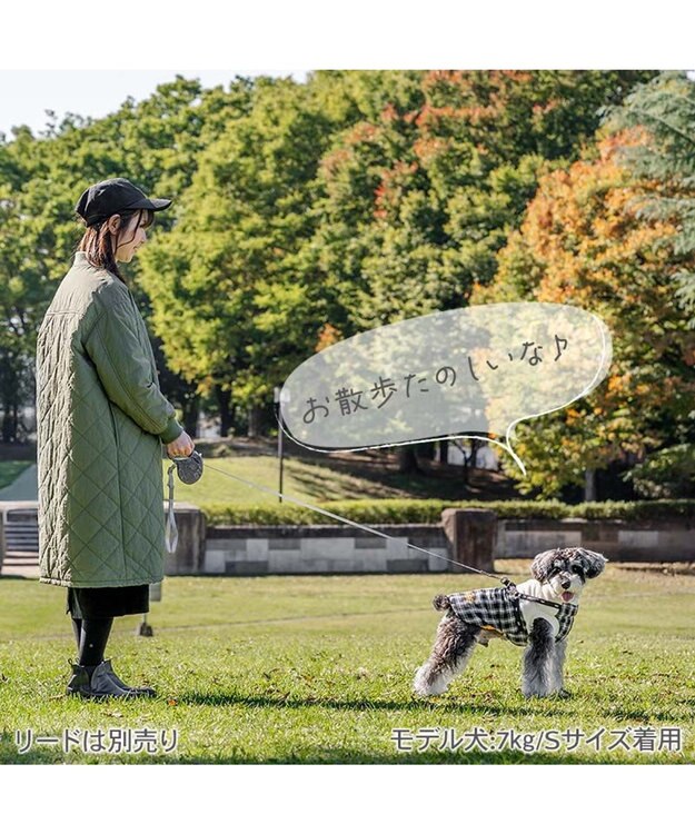 PET PARADISE Lee アウターハーネス 《チェック》 小型犬 ブラック×ホワイト