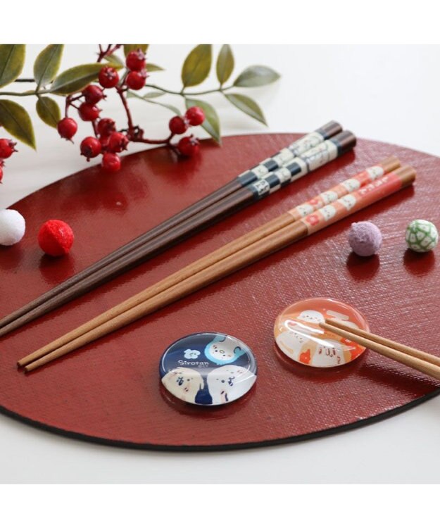 Mother garden しろたん 木製 箸  21cm 《紅梅柄》 単品 紅梅柄