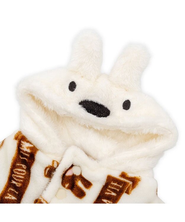 PET PARADISE リサとガスパール 着る毛布 《カフェ柄》 小型犬 ホワイト×ブラウン