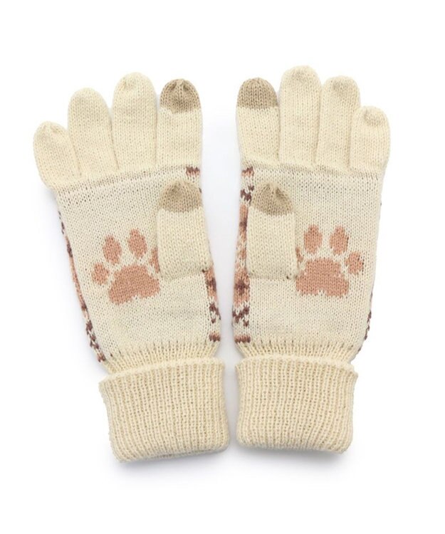 Mother garden マザーガーデン ふわんこ ニット スマホ対応手袋 マルチカラー