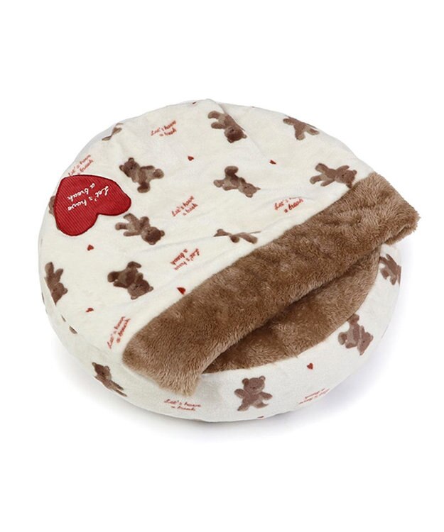 PET PARADISE ペットパラダイス 丸型寝袋 遠赤外線 《くまちゃん柄》 60cm くまちゃん柄
