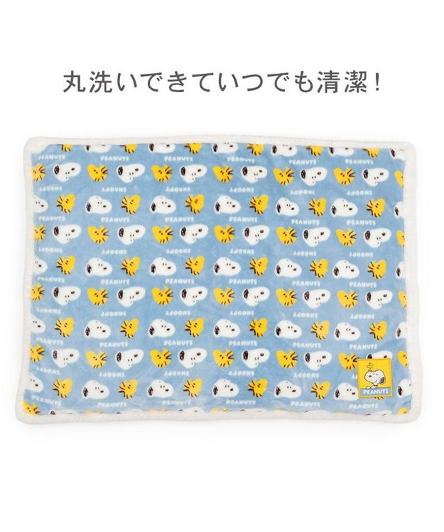PET PARADISE スヌーピー 遠赤外線 ボアマット 《コロン柄》 ブルー