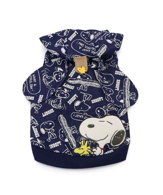 PET PARADISE スヌーピー パーカー 《デニム風》 中型犬 ネイビー