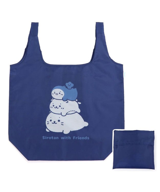 Mother garden しろたん らっこいぬ らむね ポケット付きエコバッグ 《お友達と一緒》 お友達と一緒