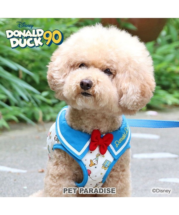 PET PARADISE ディズニー ドナルドダック 90周年 ベストハーネス SS 《パーティー柄》 小型犬 パーティー柄